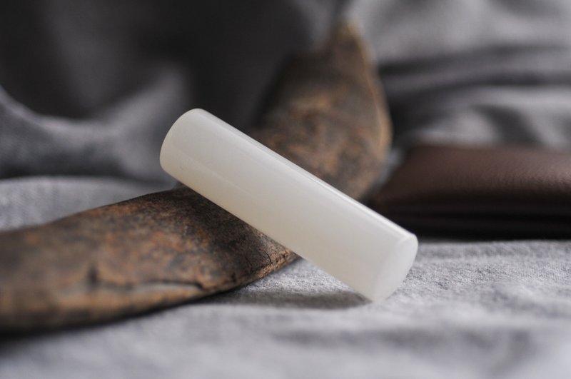 【好石多磨】白玉石_玉石印章_個人章開運章_圓章 - 印章/印台 - 玉石 白色