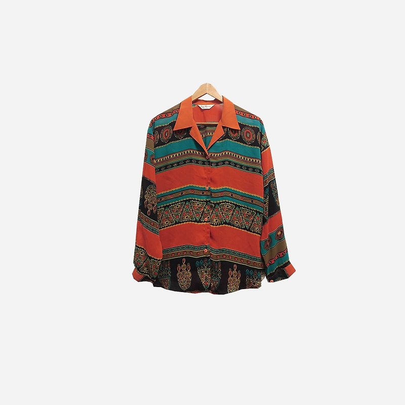 Discolored vintage / color totem shirt no.217 vintage - เสื้อเชิ้ตผู้หญิง - เส้นใยสังเคราะห์ สีส้ม