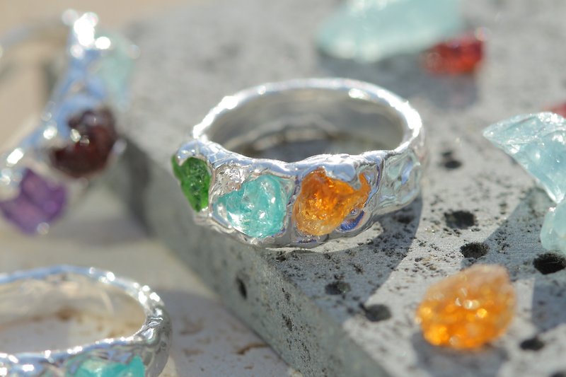 óptĭo cŏlor Custom silver ring - แหวนทั่วไป - เครื่องเพชรพลอย สีเงิน