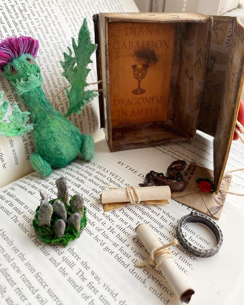 Outlander series toy, Thistle teddy bear, Scottish style - Items for Display - Other Materials Green
