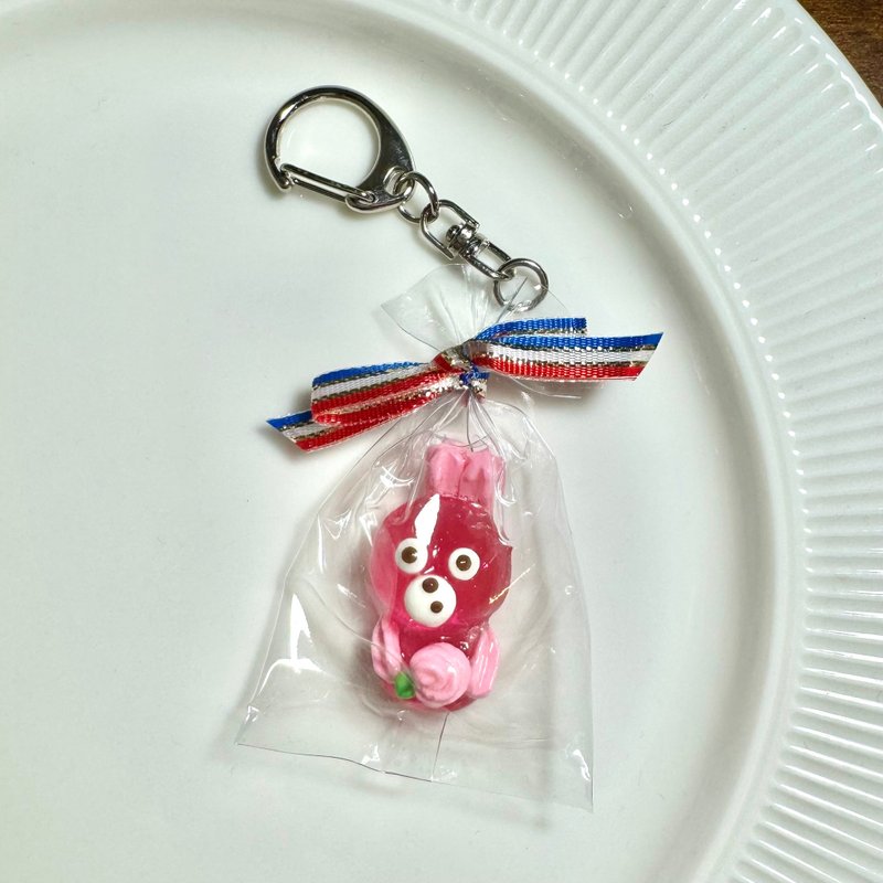 Bunny jelly keychain - Keychains - Resin Pink