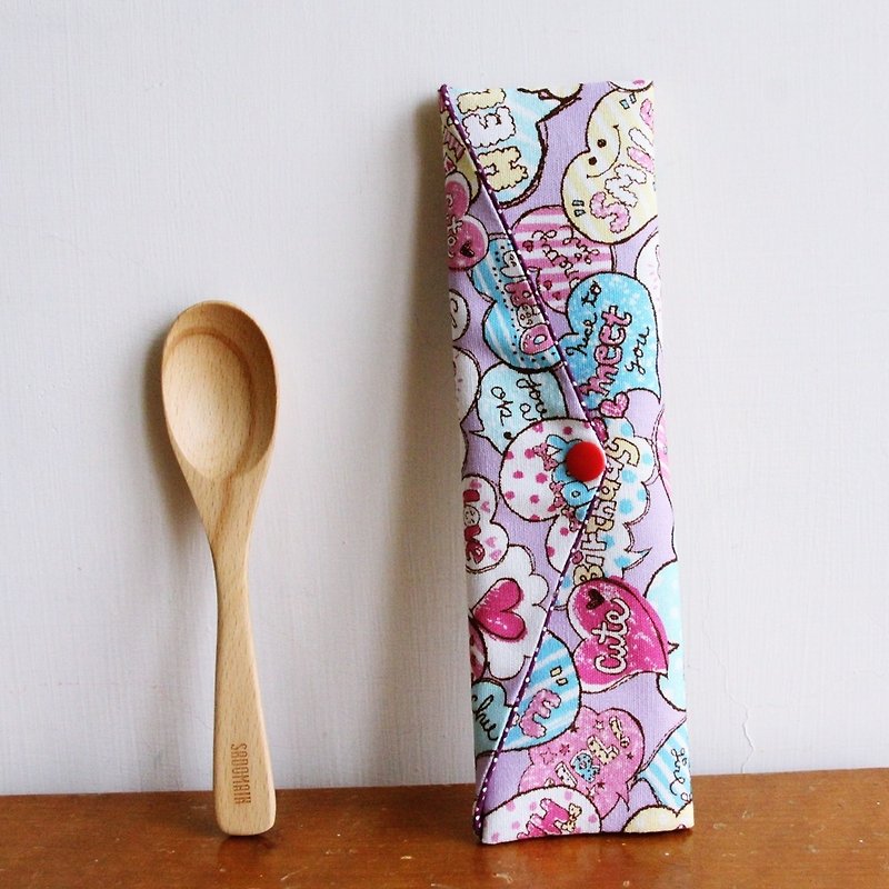 Wen Qingfeng environmental protection chopsticks bag ~ romantic full house pink and purple. Exchange gifts. Environmental protection - กล่องเก็บของ - ผ้าฝ้าย/ผ้าลินิน สีม่วง