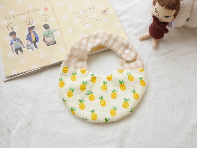 Six-fold yarn saliva towel bib and pear - ผ้ากันเปื้อน - ผ้าฝ้าย/ผ้าลินิน สีเหลือง