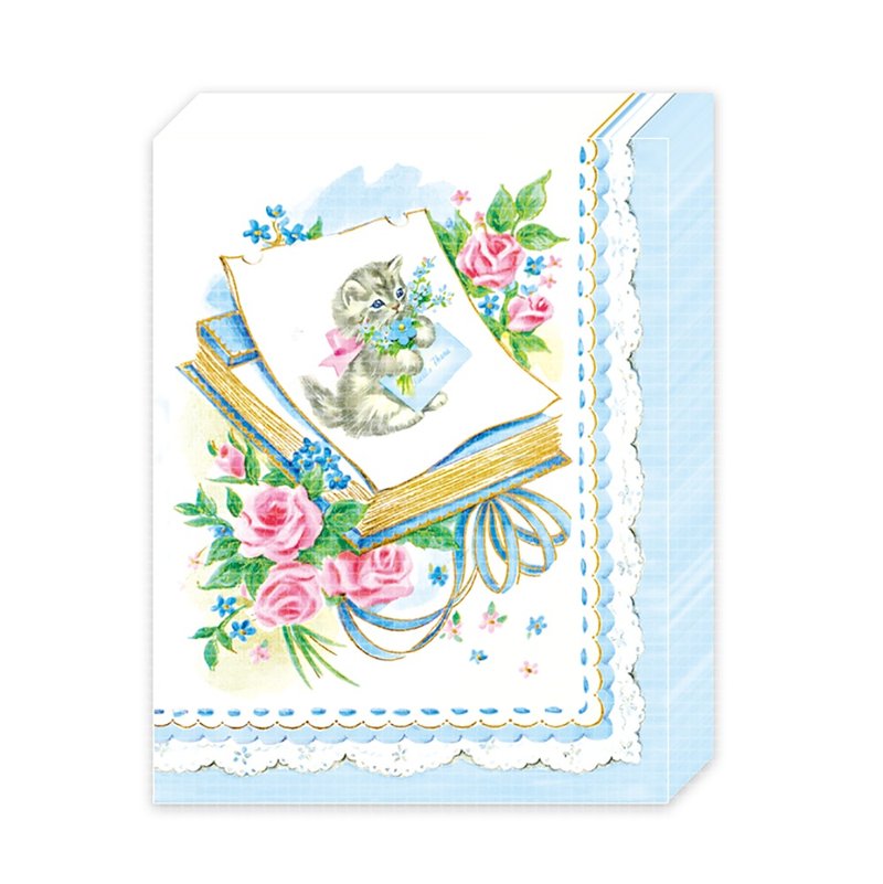 Rose cat memopad (blue) - 便條紙/便利貼 - 紙 