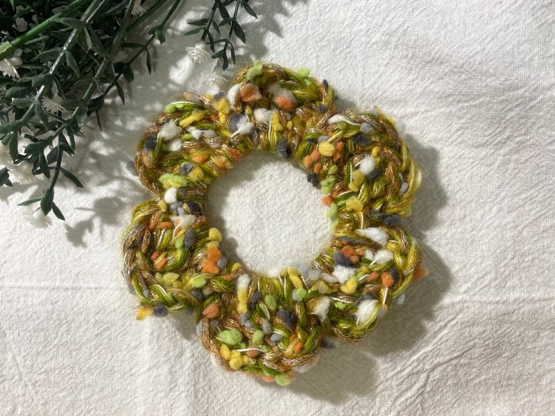 Petal Hair Tie Grass Green Retro - Hair Accessories - Cotton & Hemp Green