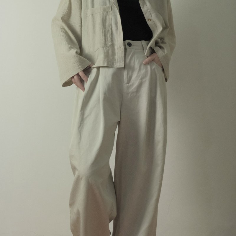 Off-white wide-leg cargo trousers - กางเกงขายาว - วัสดุอื่นๆ ขาว