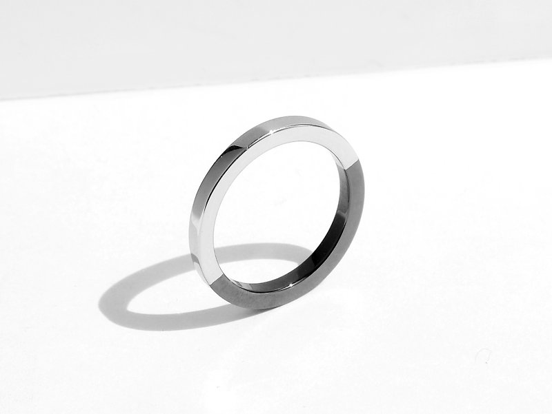 Two-Tone Minimal Ring | Grey - แหวนทั่วไป - สแตนเลส สีเทา