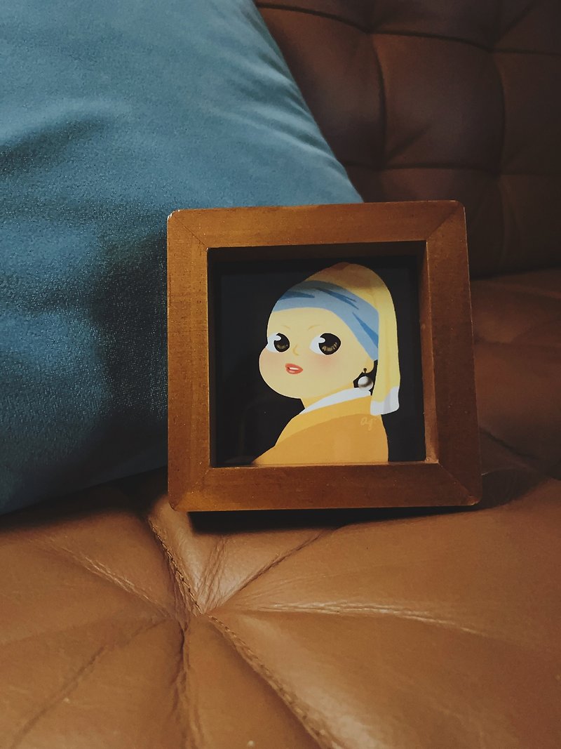 Gifts, famous paintings from the world of literature and art, photo frames, famous paintings, photo frames, Mona Lisa wearing pearl earrings - Picture Frames - Other Materials Multicolor