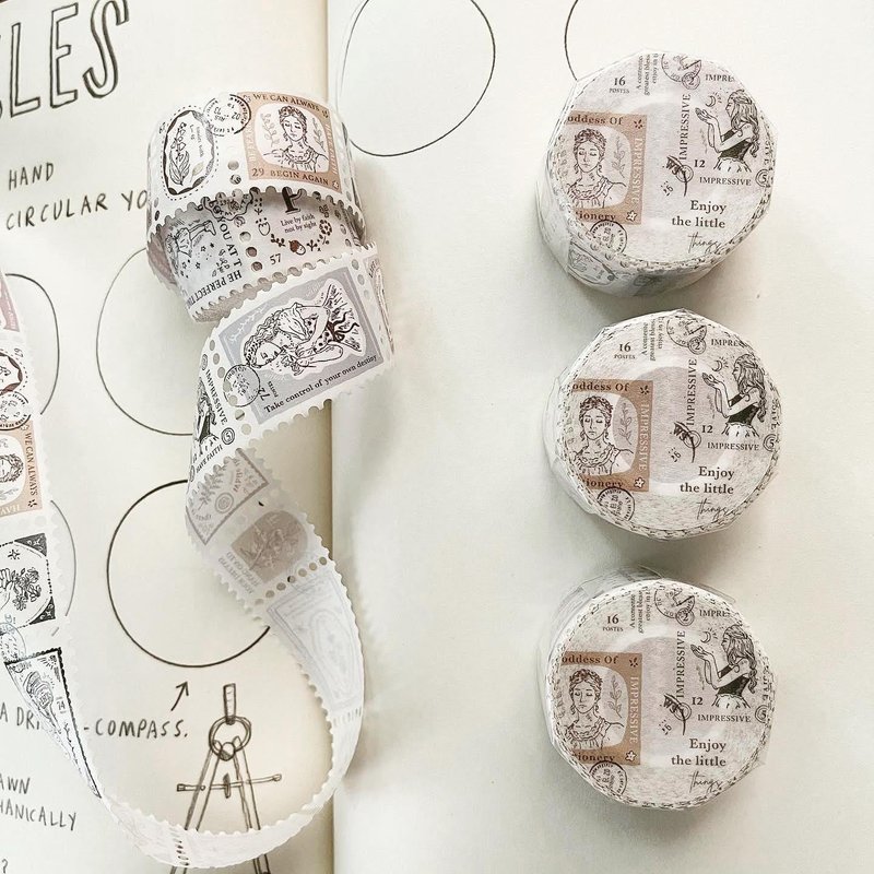 切手風 マスキングテープ / 3cm - マスキングテープ・PET テープ - 紙 