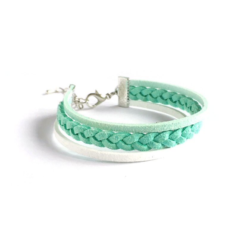 Handmade Double Braided Stylish Bracelets–mint green limited - Bracelets - Other Materials Green