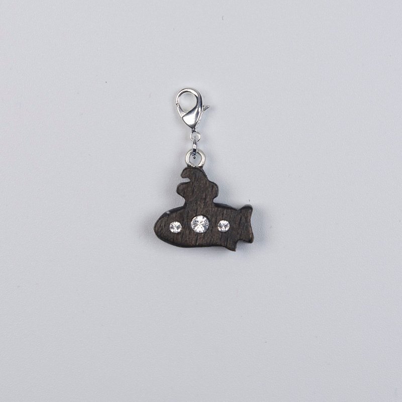 Wooden pendant series submarine. Charm gift order - Charms - Wood Brown
