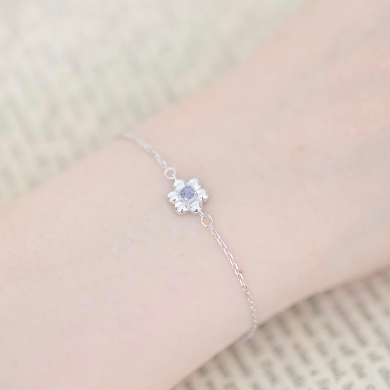 Cordierite 925 Sterling Silver Porty Floret Bracelet - Bracelets - Gemstone Silver