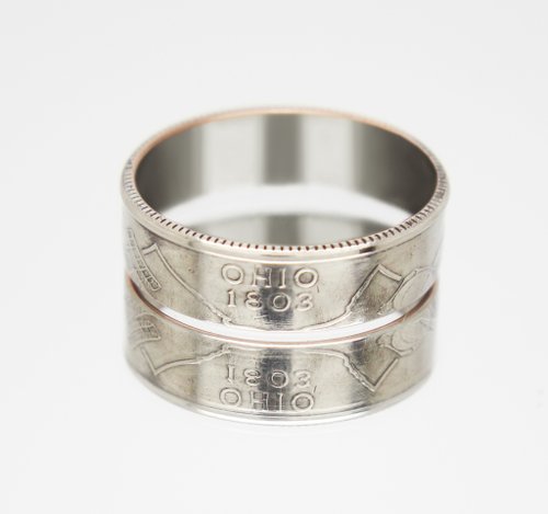 CoinsRingsUkraine USA Coin Ring 25 cents 2002 Ohio coin rings for men coin rings for women