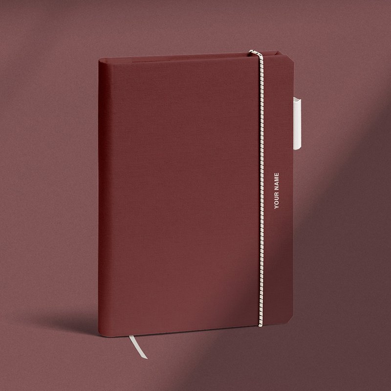 [Customized Gift] Bordeaux Bordeaux Red Customized Notebook - สมุดบันทึก/สมุดปฏิทิน - กระดาษ 