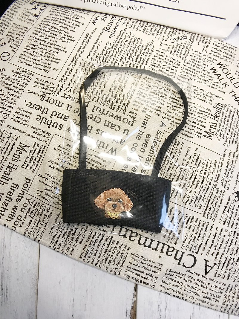 |Hand-painted|Cup-type beverage bag|Black system|Customized - Beverage Holders & Bags - Cotton & Hemp 