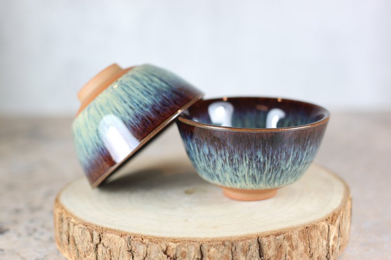 【父親節禮物】紫戀天目 中式小茶杯 對杯 名家葉敏祥作品 - 茶壺/茶杯/茶具 - 陶 