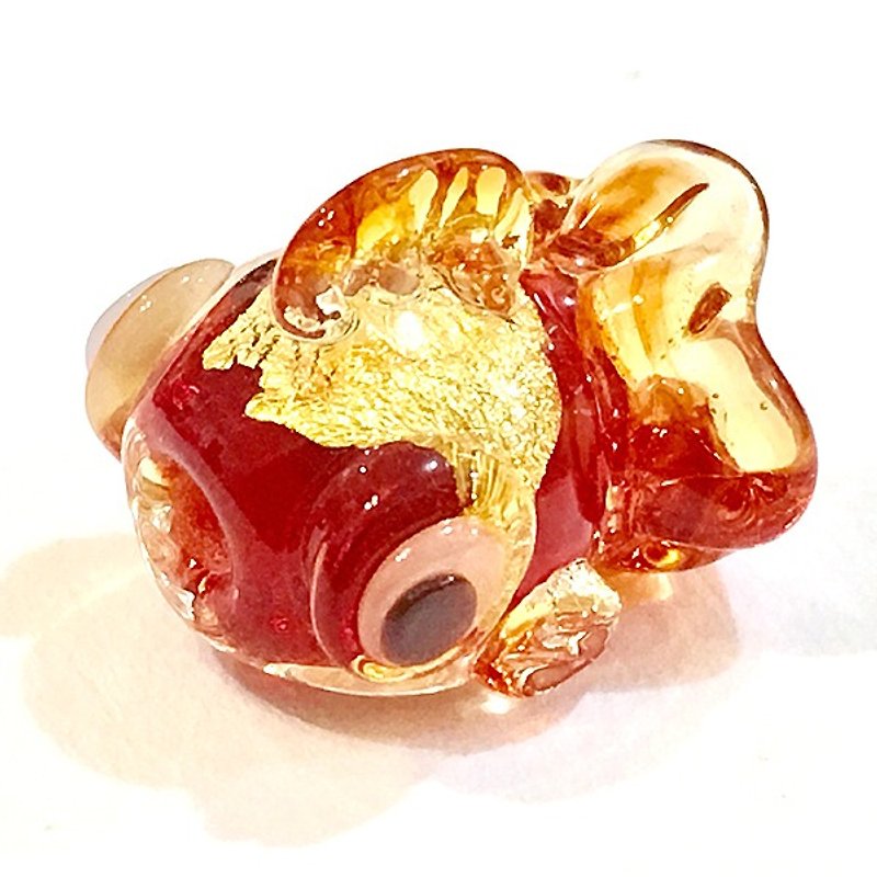 Red glaze goldfish small fish (single) - Other - Glass Red