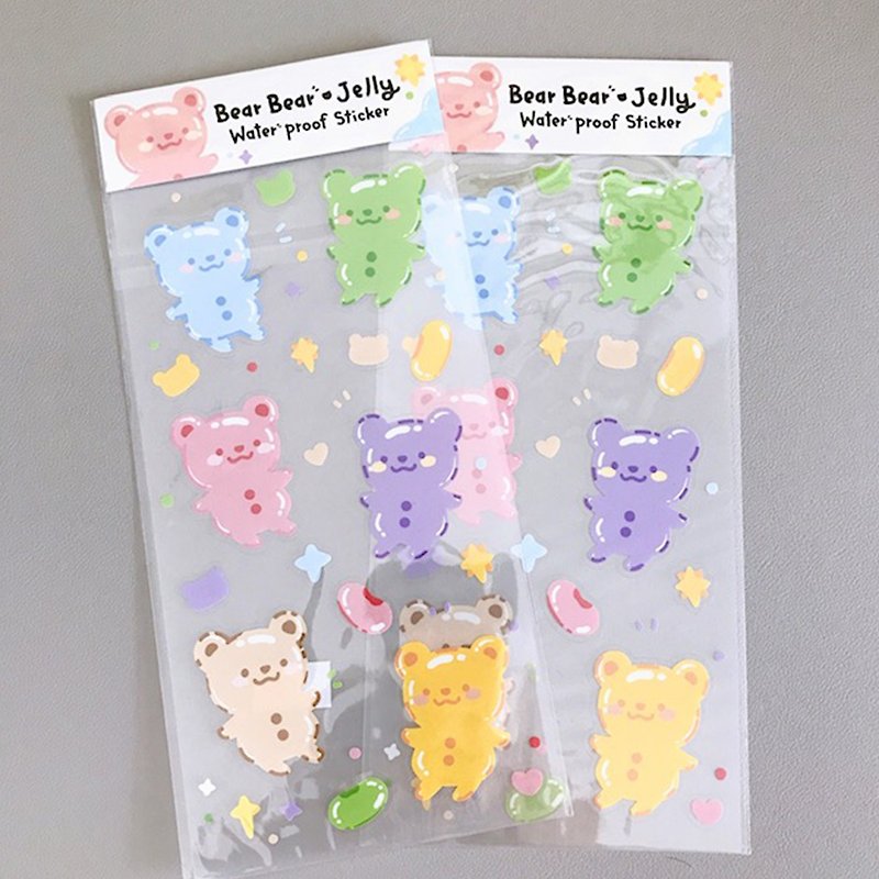 Bear Bear Jelly XL Size (สินค้าจำนวนจำกัด) - สติกเกอร์ - วัสดุกันนำ้ หลากหลายสี