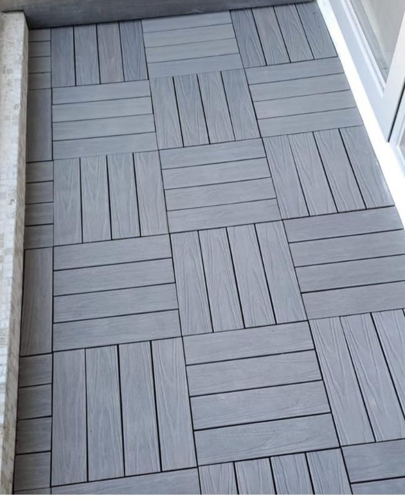 Three-dimensional wood grain outdoor patio panels - Other - Other Materials Gray