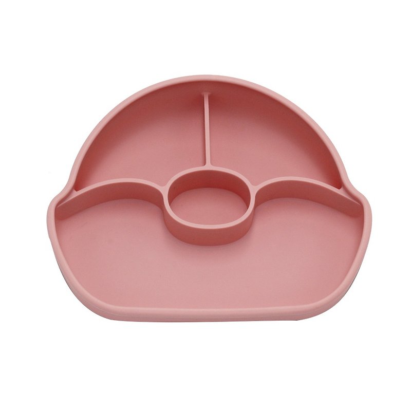 (台灣製造,專利設計) Farandole Mat 不翻盤(分格) - 粉 - 寶寶/兒童餐具/餐盤 - 矽膠 黃色