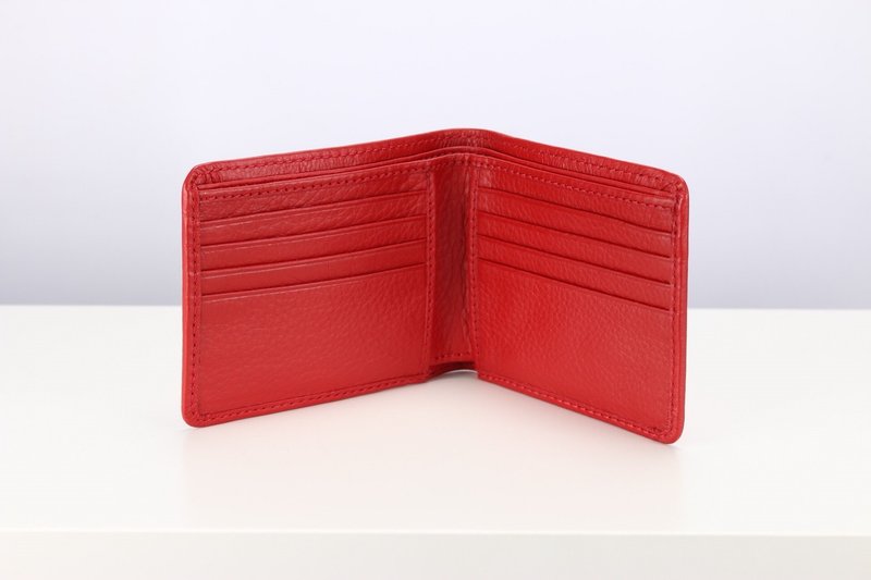 W008 Wallet + Credit card slot - Red - Genuine leather - Wallets - Genuine Leather Red