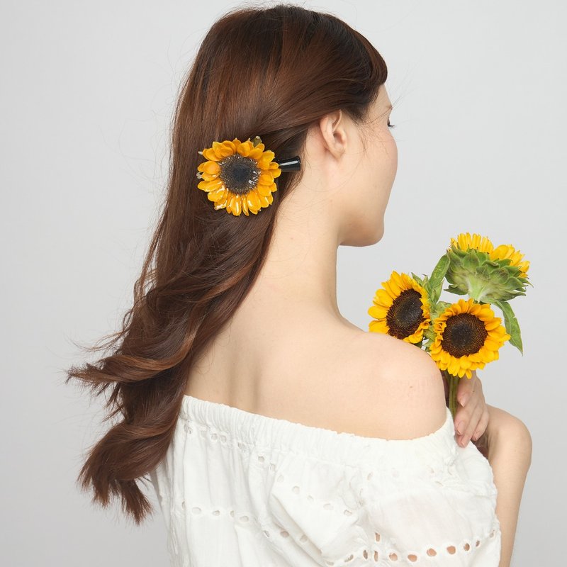 Sunflower on Hair Clip - Hair Accessories - Plants & Flowers Yellow