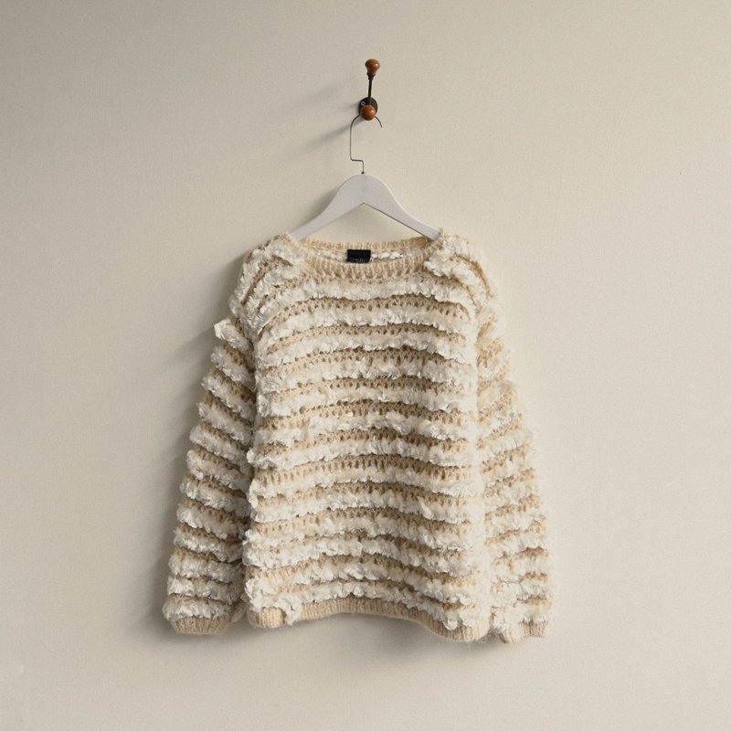 【NaSuBi Vintage】Textured Knit Vintage Sweater - สเวตเตอร์ผู้หญิง - ไฟเบอร์อื่นๆ 