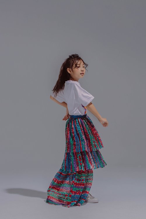 FAiE Rainbow Tiered High Low Maxi Skirt / 2020 Pinkoi獨家販售