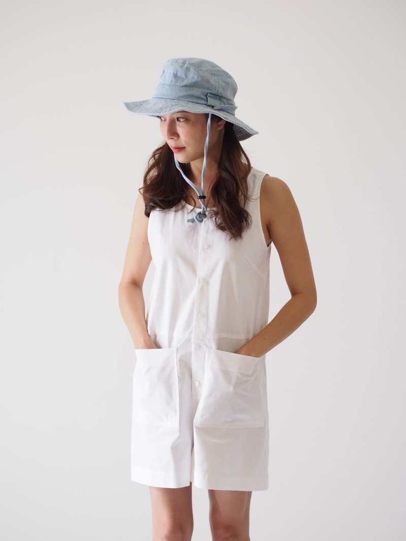 ManiBleu Tank Jumpsuit - White - จัมพ์สูท - ผ้าฝ้าย/ผ้าลินิน ขาว