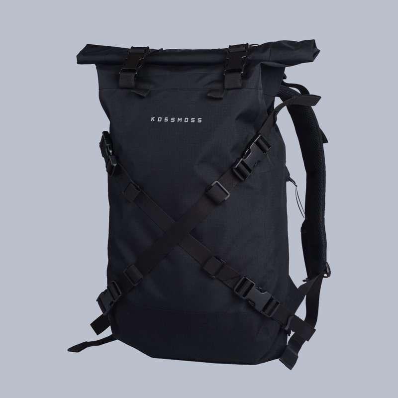 Black Rolltop backpack Roll top bag - 後背包/背包/書包 - 其他材質 黑色