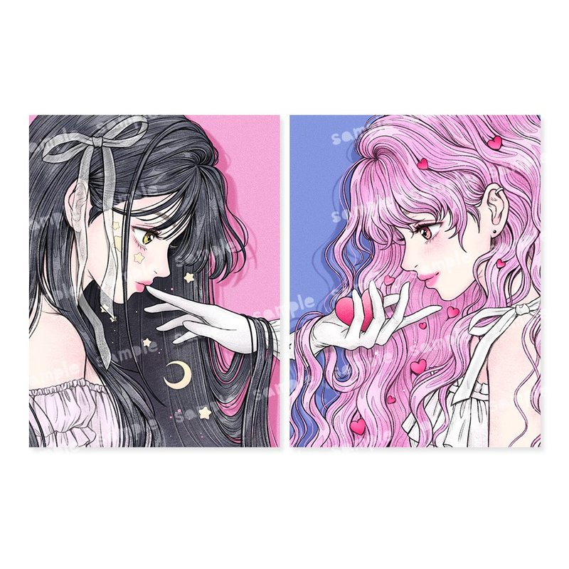 Selina, Sasha postcard (2 Design) - 卡片/明信片 - 紙 