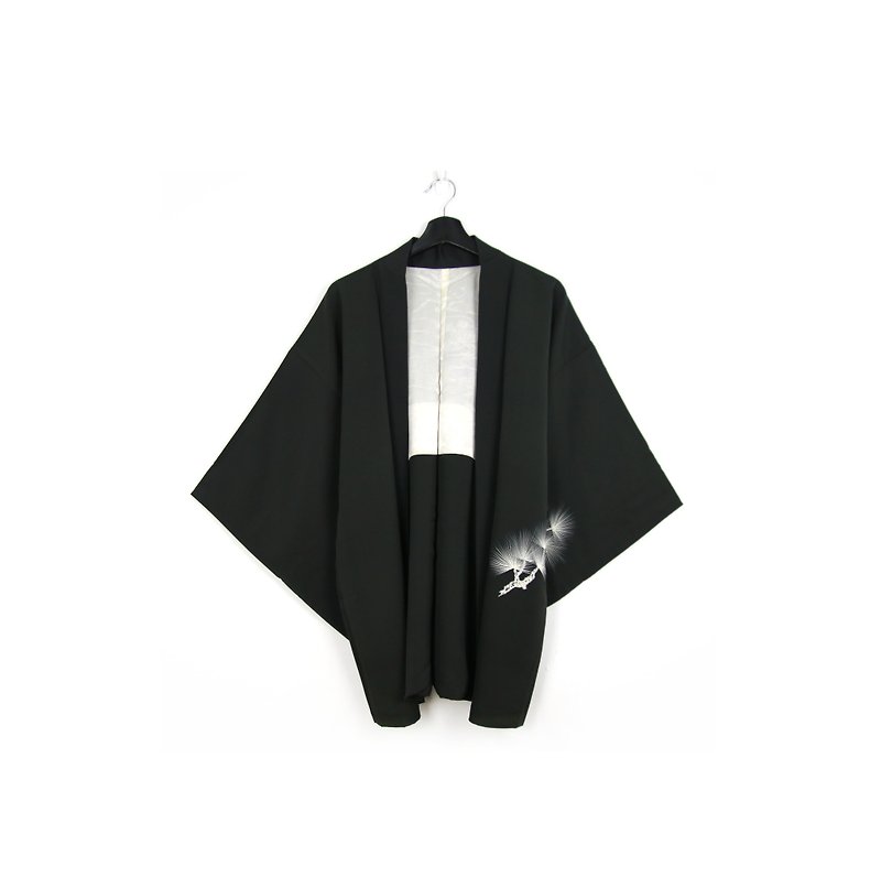 Back to Green-Japan brought back feather woven white pine / vintage kimono - Women's Casual & Functional Jackets - Silk 