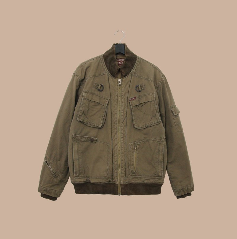 Back to Green- 絨布領外套 Marlboro 多口袋縮口 vintage jacket - 男夾克/外套 - 棉．麻 