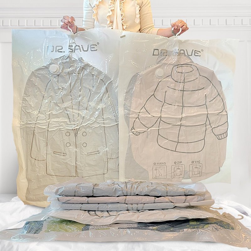 【Moken】Dr.Save hanging vacuum storage bag / quilt bag large / medium group (multiple choices) - กล่องเก็บของ - พลาสติก 