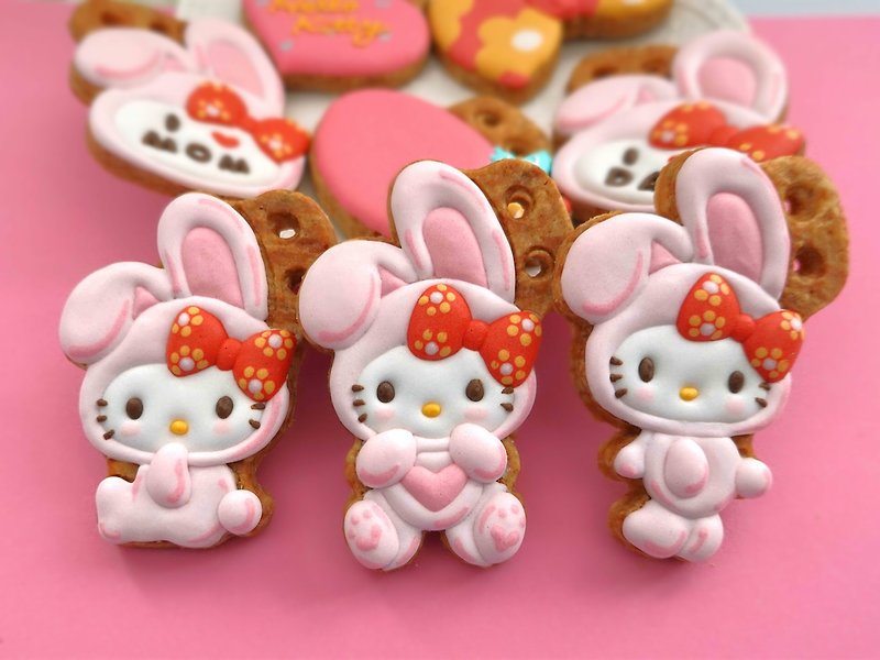 【三麗鷗Sanrio】兔寶寶/Hello Kitty貓/兔年/收涎餅乾/糖霜餅乾 - 手工餅乾 - 其他材質 