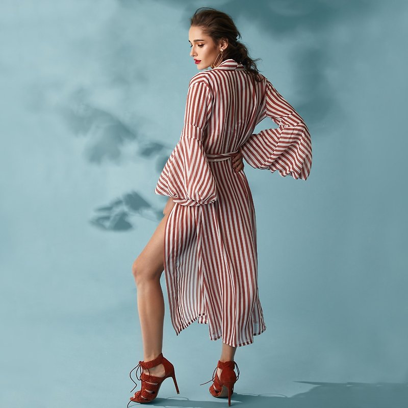 Lianne - Beach Cover-Ups Color: Stripe Blush (CRBW47) - Other - Other Materials Pink