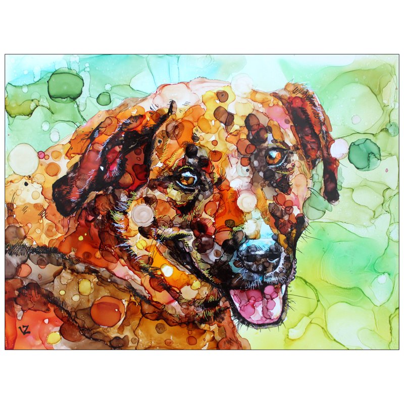 紅狗畫像雜種狗原畫30*40公分 - 壁貼/牆壁裝飾 - 其他材質 橘色