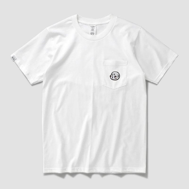 cheeky cheeky 厚面子 可愛 刺繡貼布 純棉 短袖T恤 Tee T-Shirt - 女 T 恤 - 其他材質 白色