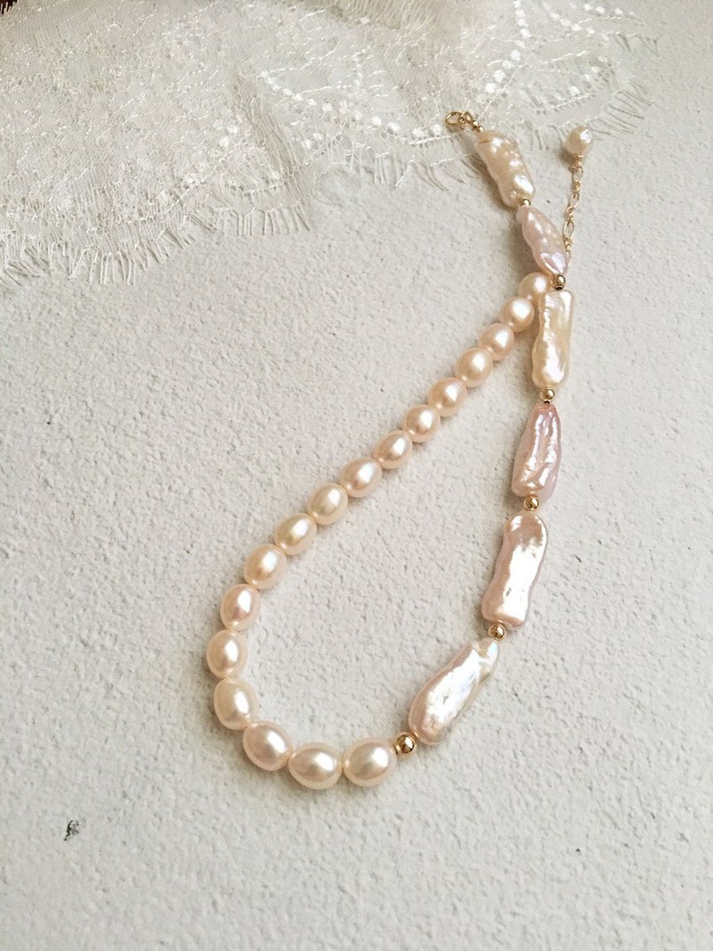 Jane Love Baroque Pearls Elegant Handmade Necklace Tasaki Style - สร้อยคอ - ไข่มุก 