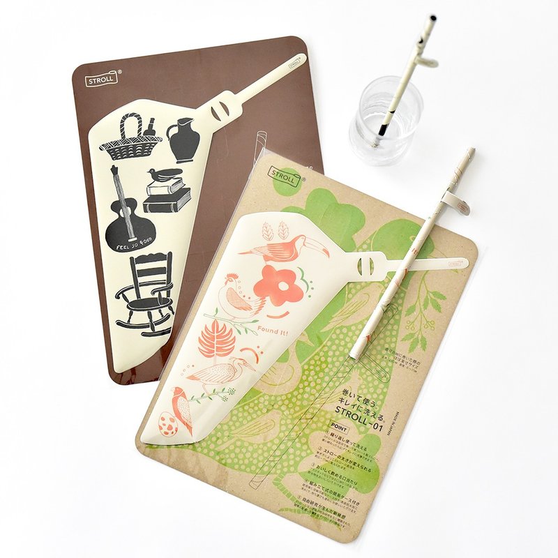 [Free shipping] Sheet straw STROLL_ArtCollection 2 types selected - Reusable Straws - Plastic 