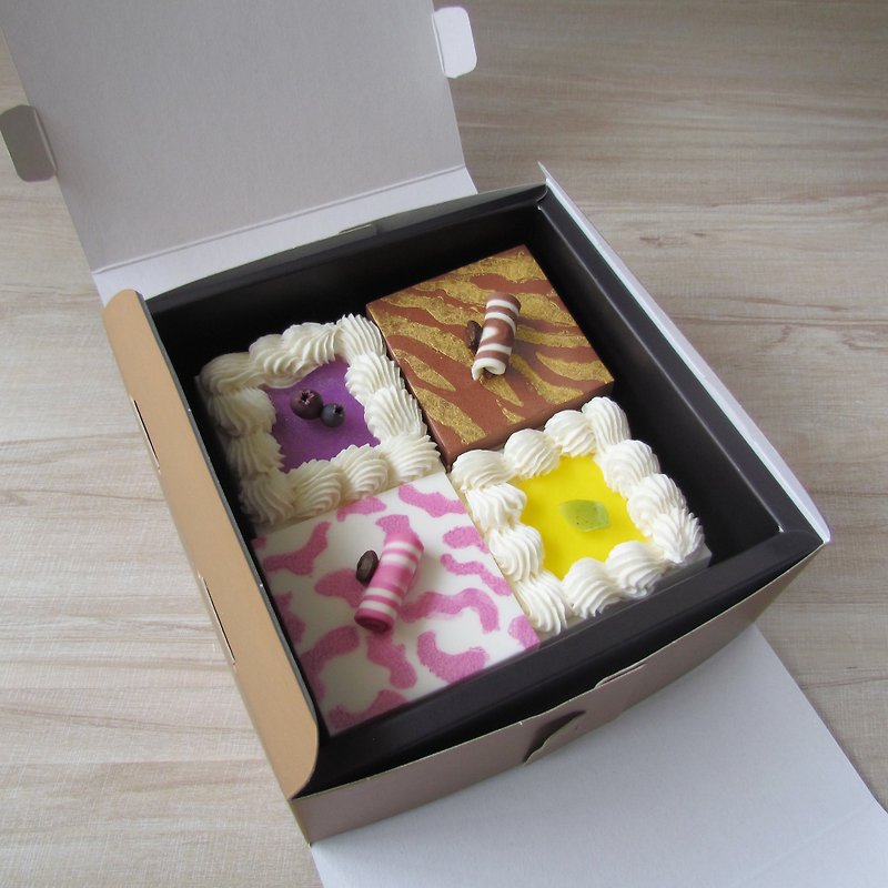 石鹸箱の4ケーキに─甘いワルツ - ボディソープ - 寄せ植え・花 カーキ
