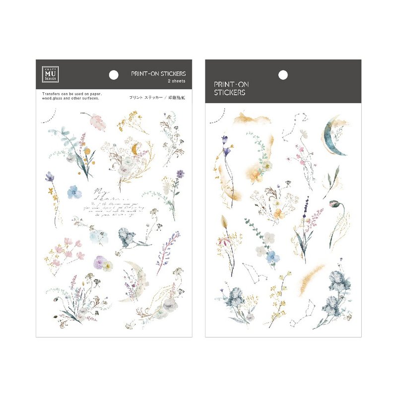 【Print-On Stickers 轉印貼紙】no.196-夏夜野蘭 | 夏季系列 - 貼紙 - 其他材質 金色