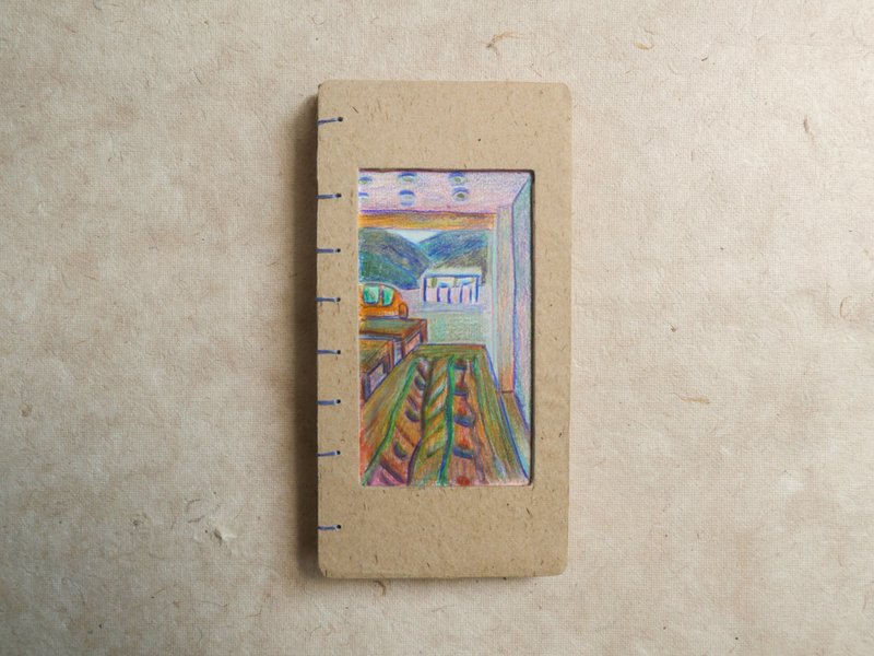 手工書/手工繪畫筆記本/手工裝訂/日記本 - 筆記本/手帳 - 紙 卡其色