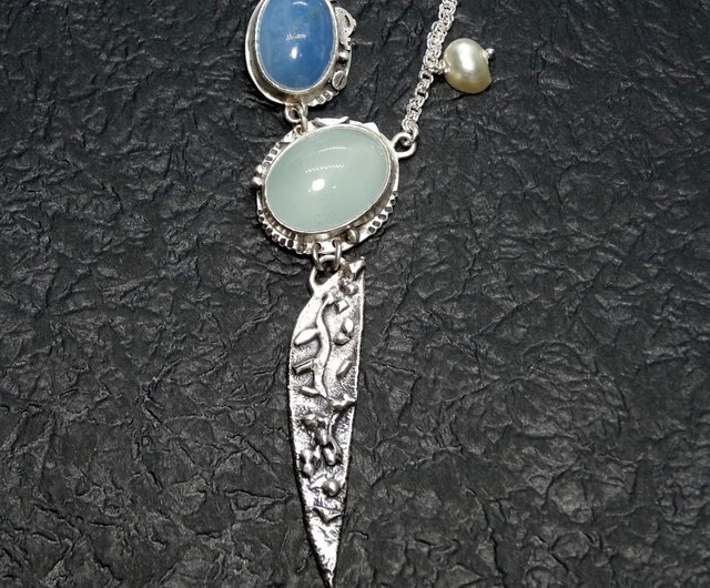 【ハンドメイド】タッセル ネックレス シルバー925 ロング ハンドメイド】タッセル ロング ネックレス シルバー925