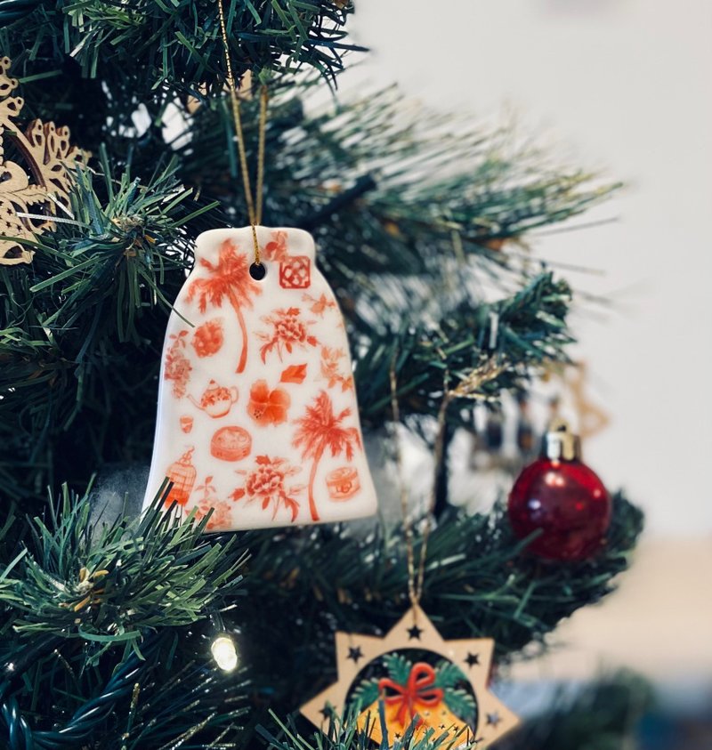 Bell-shaped Ceramic Christmas Ornament - ของวางตกแต่ง - ดินเผา 