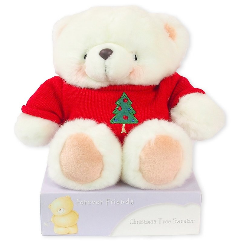 8 inch / red sweater fluffy white bear [Hallmark-ForeverFriends Christmas Series] - ตุ๊กตา - วัสดุอื่นๆ สีแดง