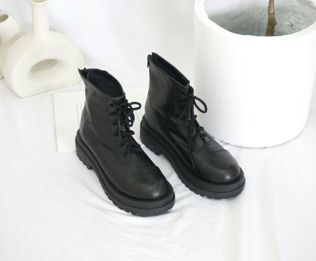 black lace up ankle boots size 4