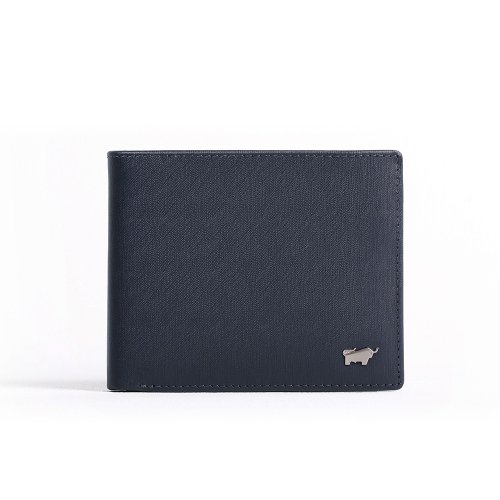 BRAUN BUFFEL 德國小金牛 【免費升級送禮包裝】HOMME-M 極光紋牛皮皮夾(多款)-深藍色