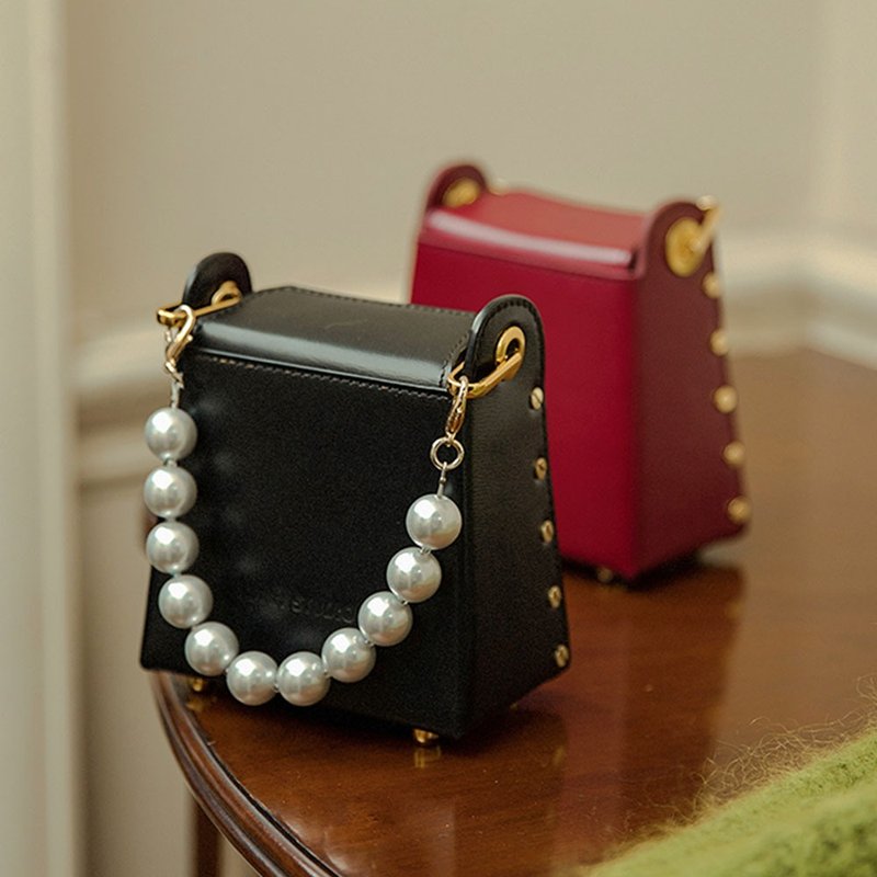 方塊包丨肥肥迷你煙盒小巧可愛側背單肩兩用聖誕交換禮物 - 側背包/斜背包 - 真皮 