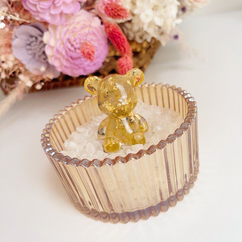 Titanium crystal gold foil bear crystal purification box-crystal degaussing - ของวางตกแต่ง - คริสตัล 